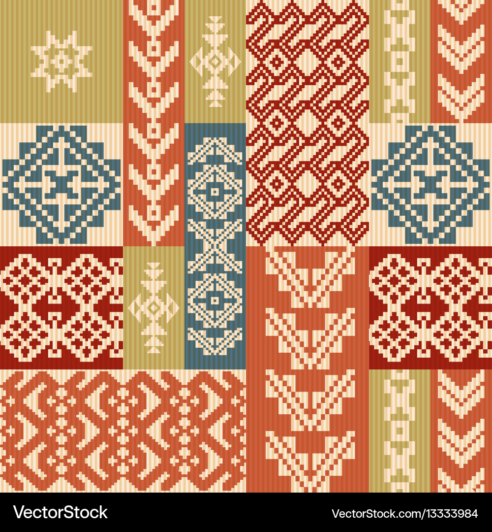 Geometric patchwork pattern vector image