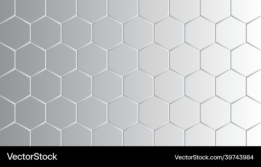 Hexagonal white and grey pattern background Vector Image