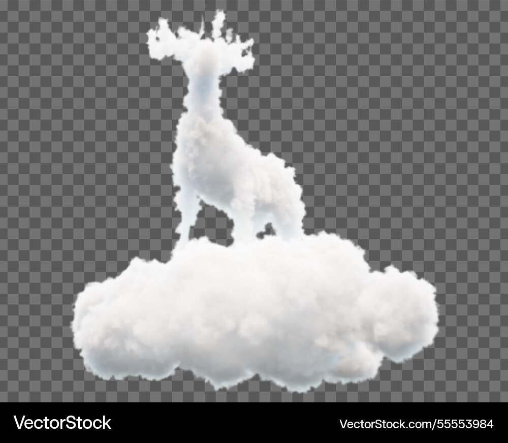 Image of clouds in the form a deer soft lines Image of clouds in the form a deer soft lines Vector Image
