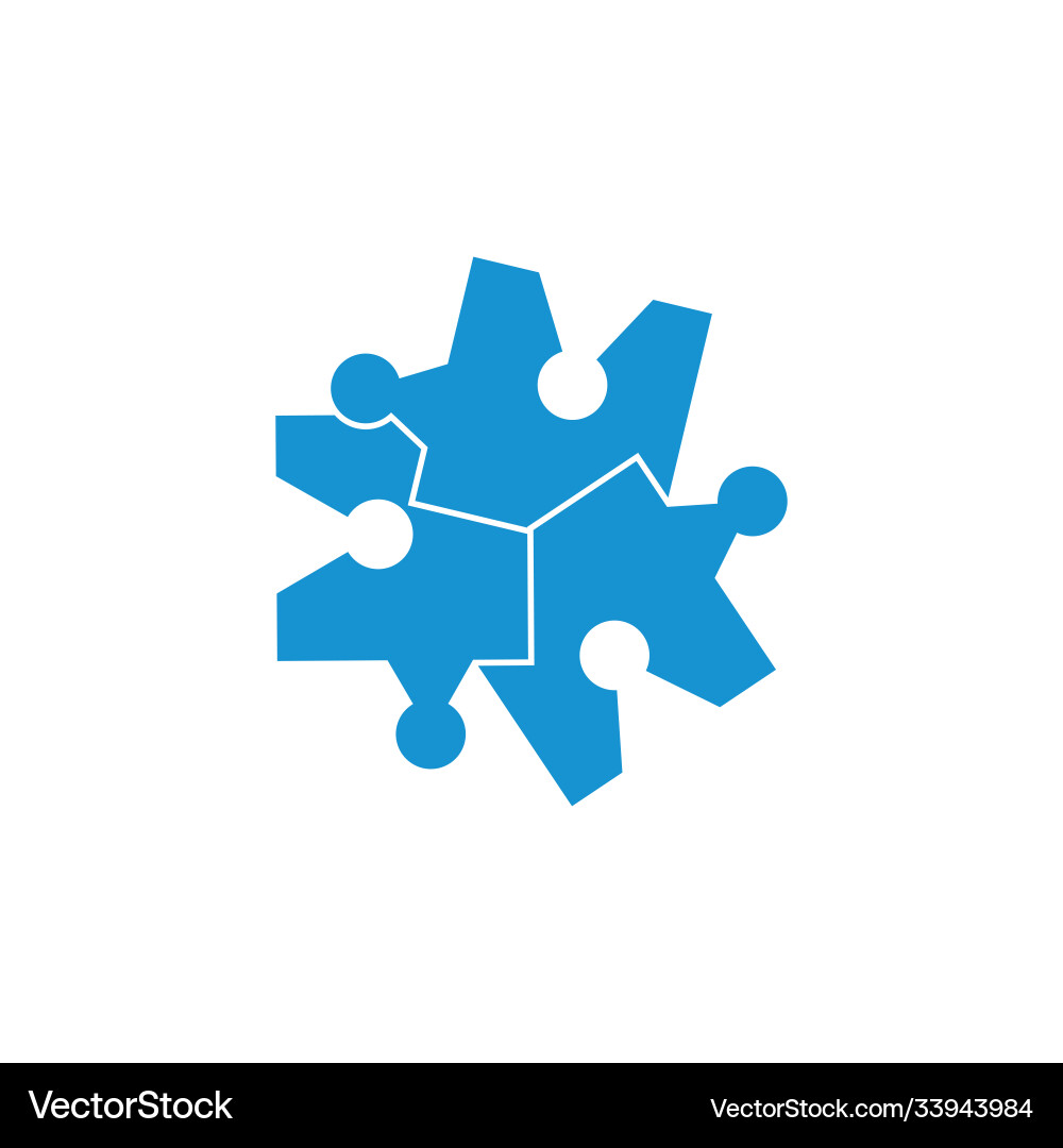 Linked puzzle simple logo Vector Image
