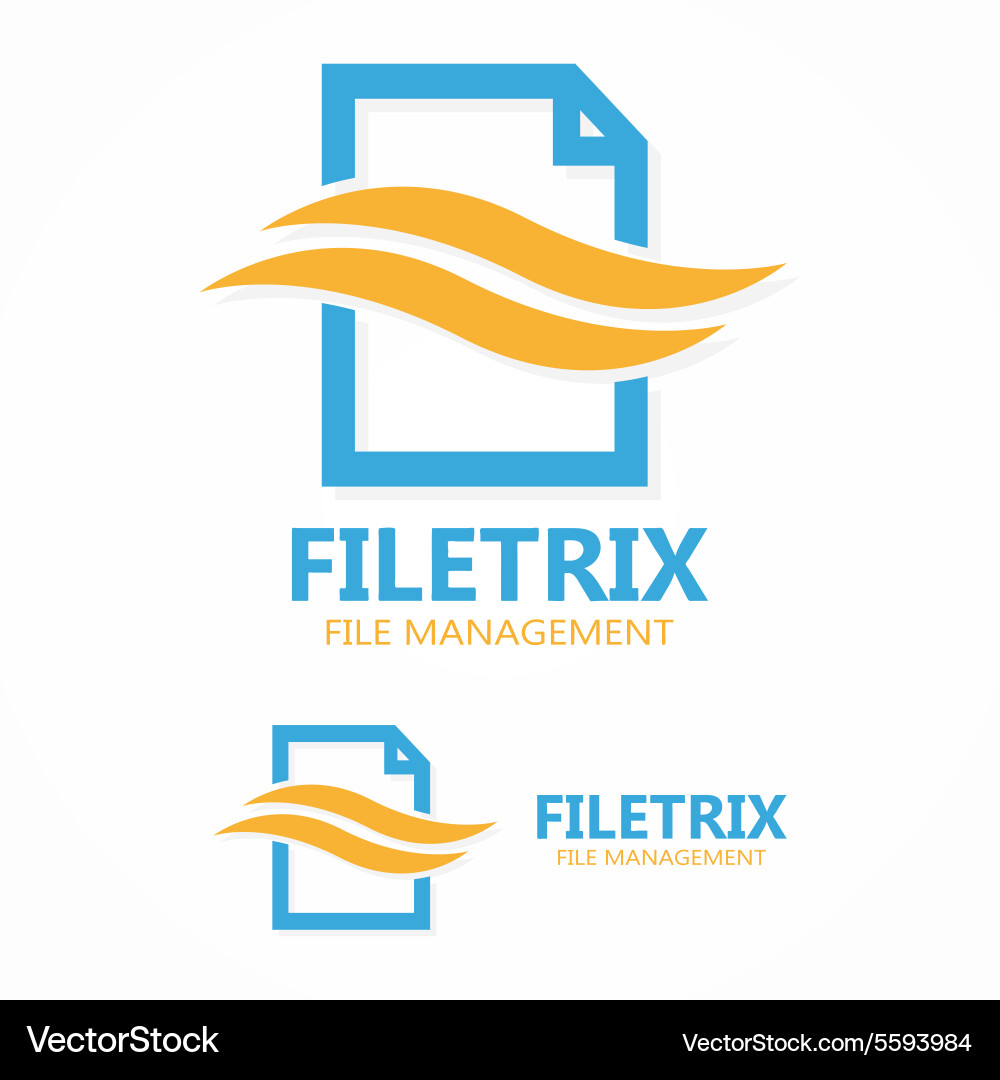 Logo combination of a document file and wave vector image