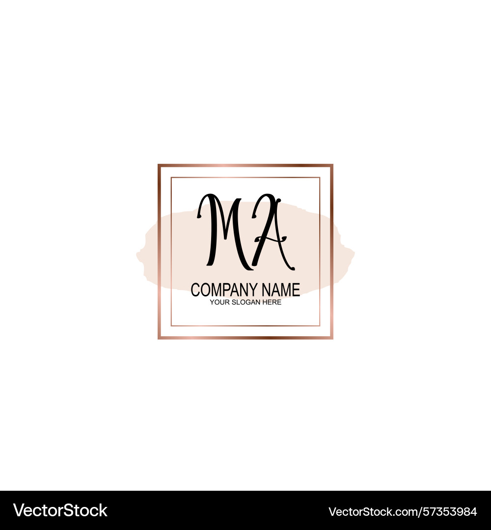Minimalist handwritten ma initial logos with soft Vector Image