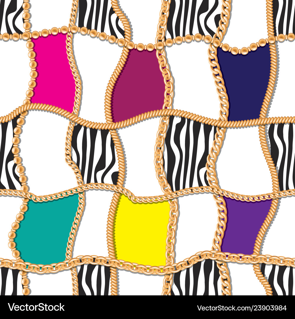 Modern seamless pattern with golden chains Vector Image