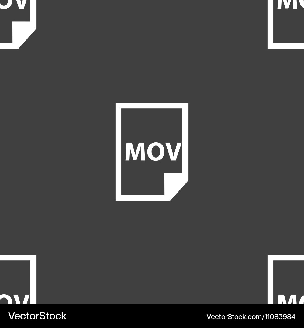 Mov file format icon sign seamless pattern vector image
