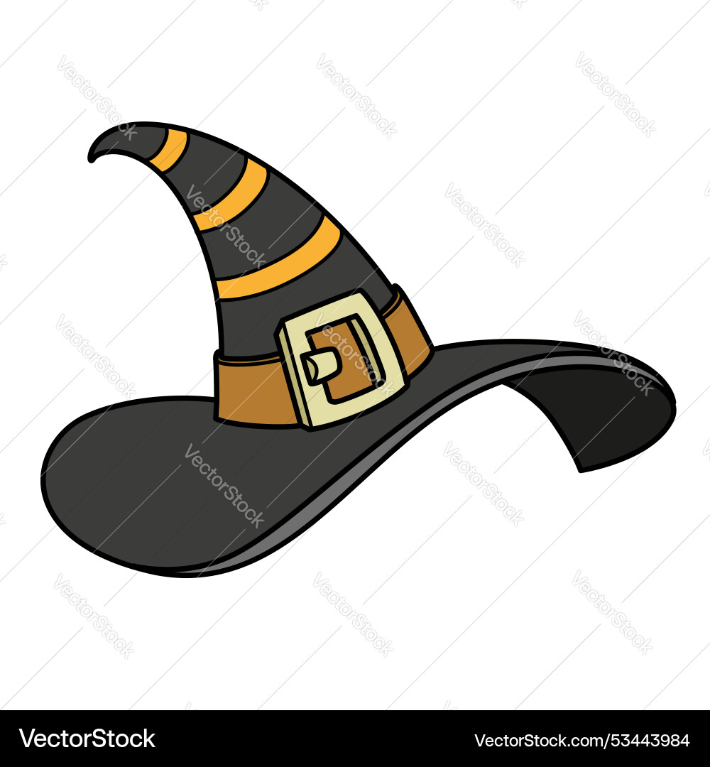 Pointed witch hat with large brim color variation Pointed witch hat with large brim color variation vector image