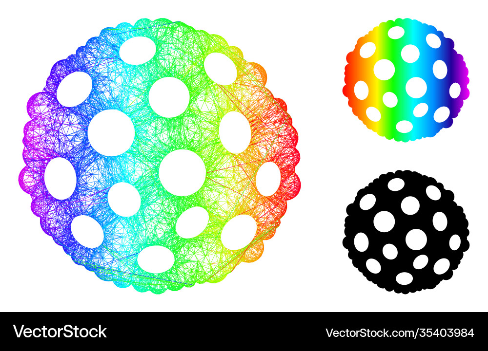 Rainbow net gradient bacterium spore icon Rainbow net gradient bacterium spore icon vector image