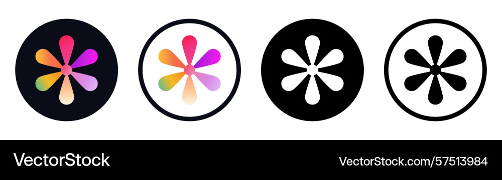 Set of round different dall-e ai mobile app icons Set of round different dall-e ai mobile app icons vector image