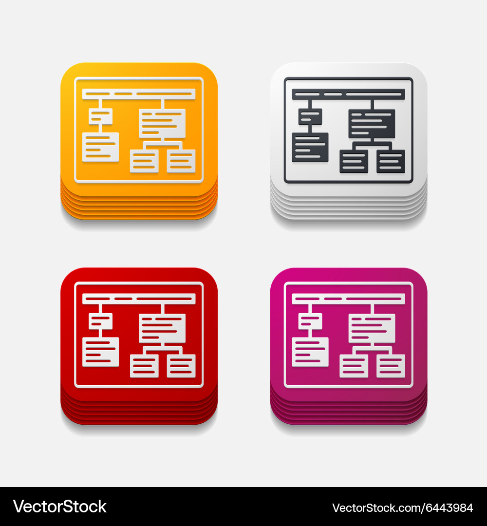 Square button chart Vector Image