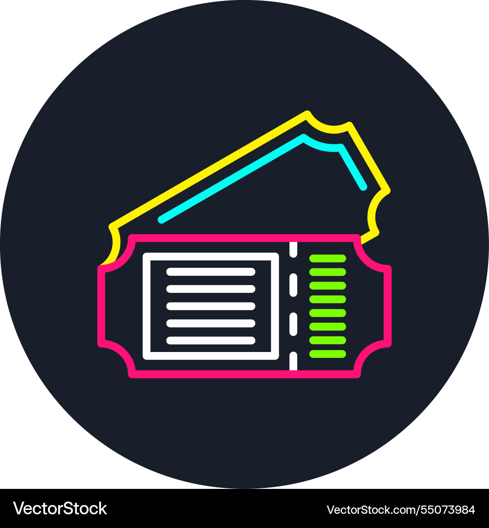 Ticket line multi color icon Vector Image