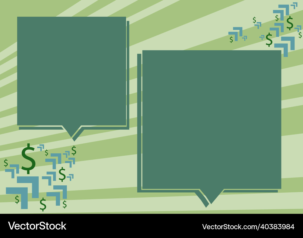 Two colorful overlapping speech bubble drawing Vector Image
