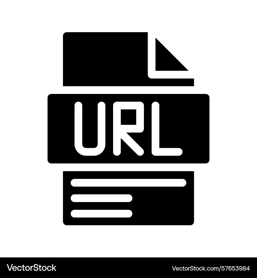 Url glyph icon file document Vector Image