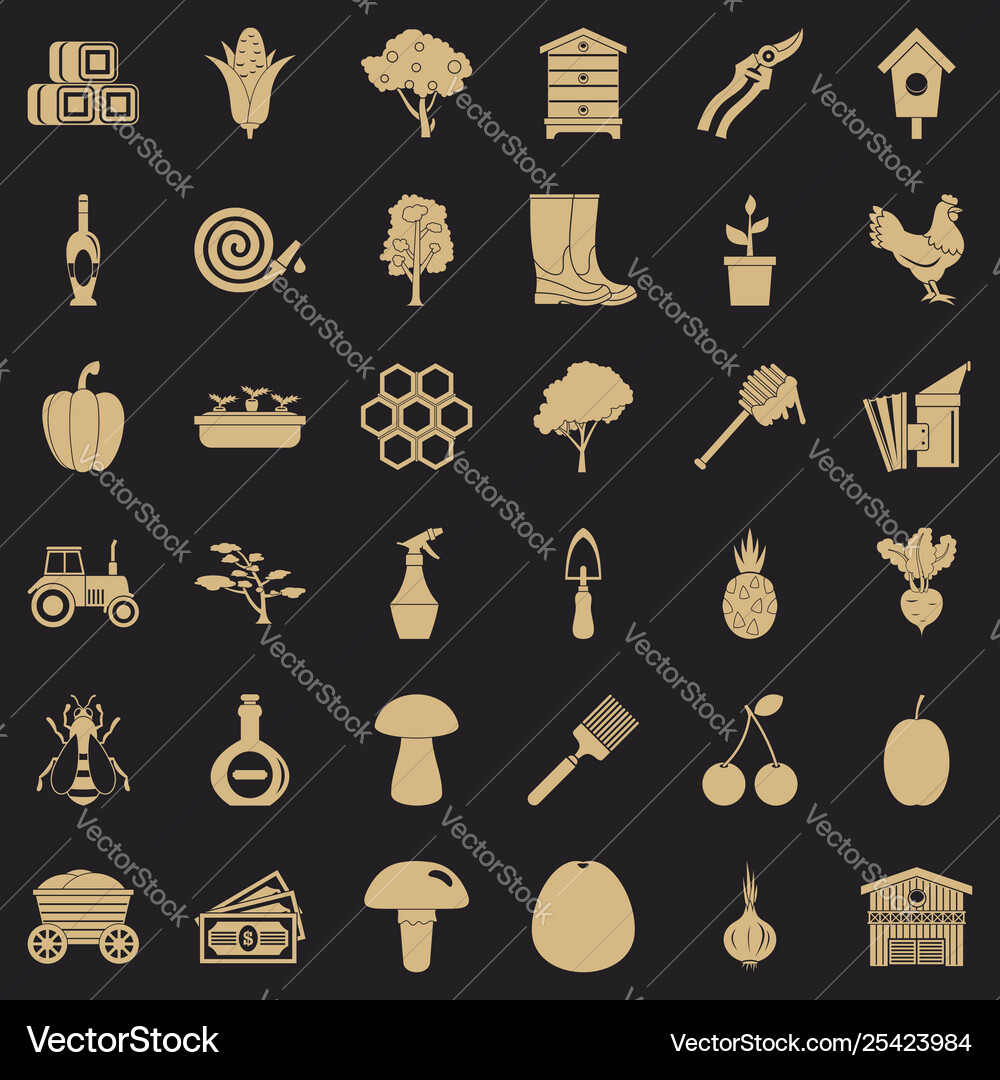Wagon icons set simple style Vector Image