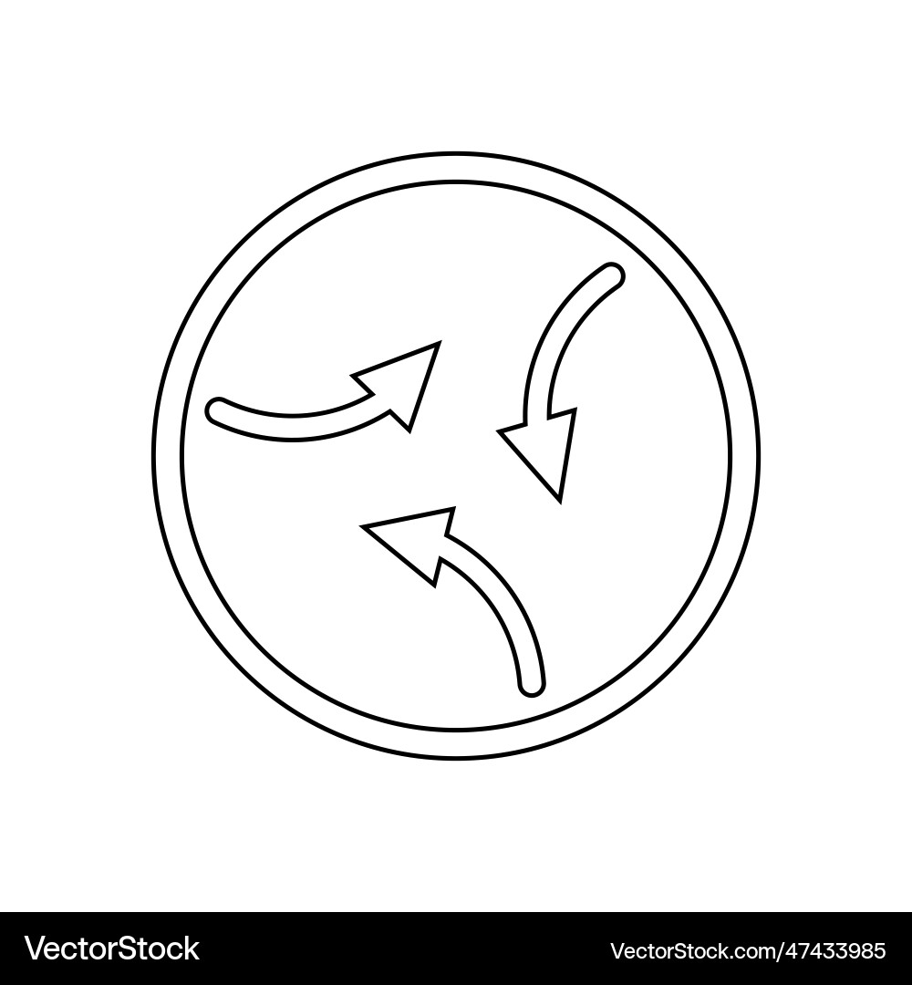 An icon with three multidirectional arrows vector image