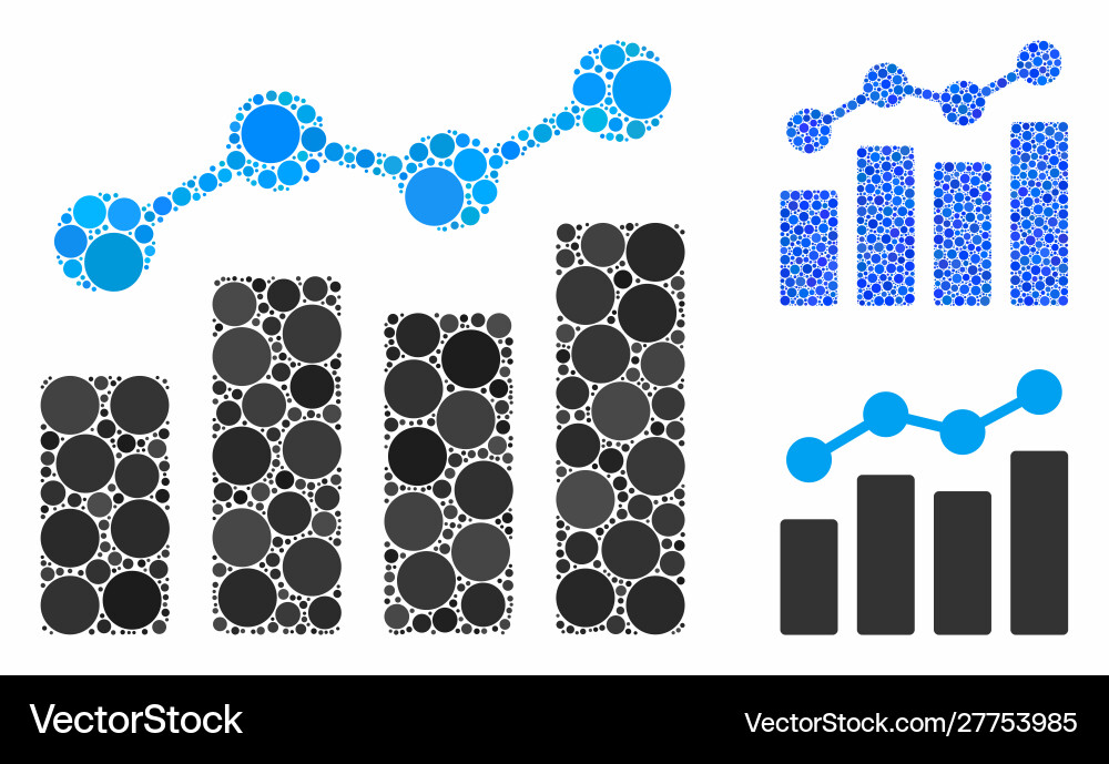 Analytics composition icon circle dots Analytics composition icon circle dots vector image