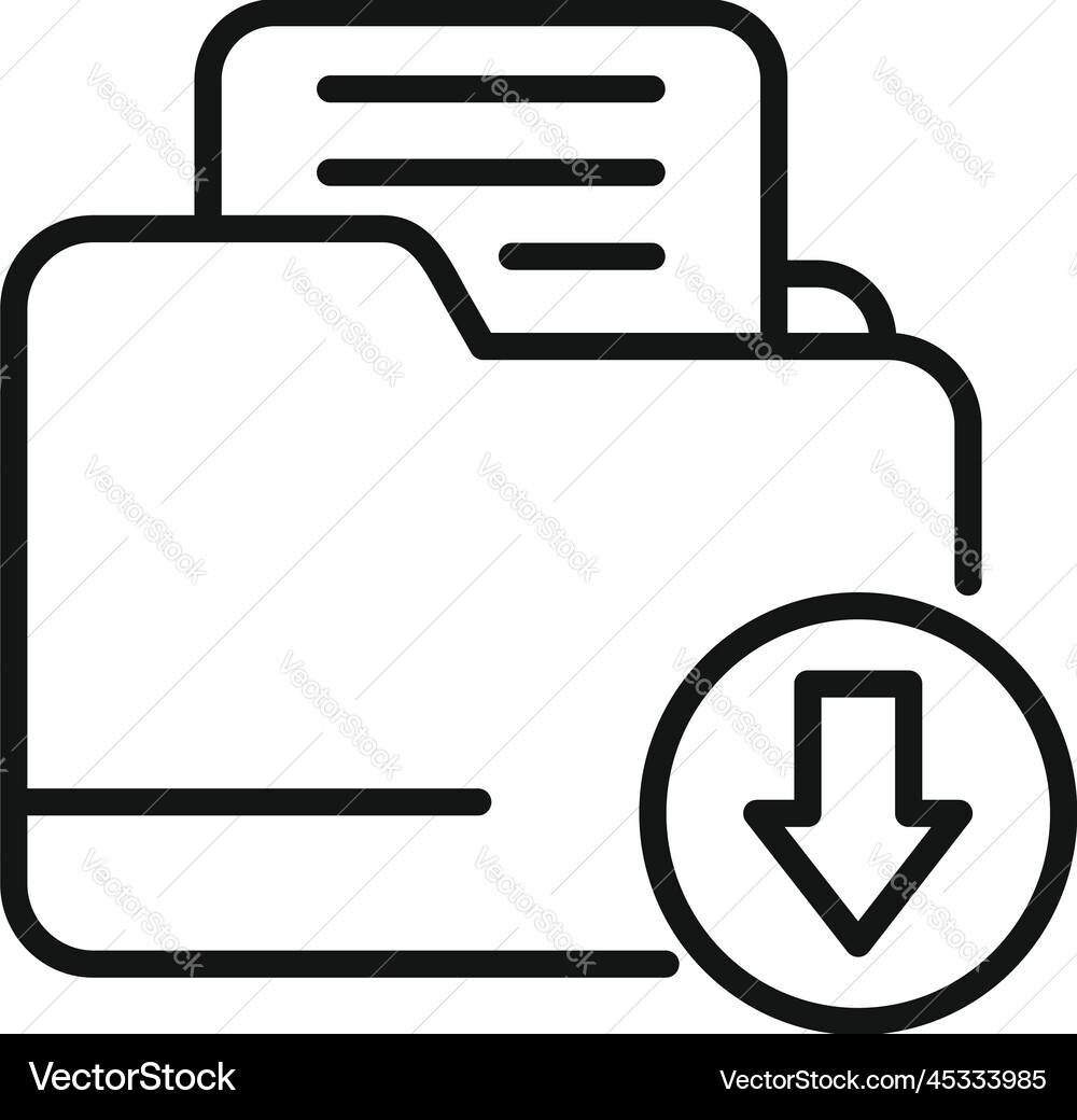 Backup folder icon outline data storage Backup folder icon outline data storage vector image
