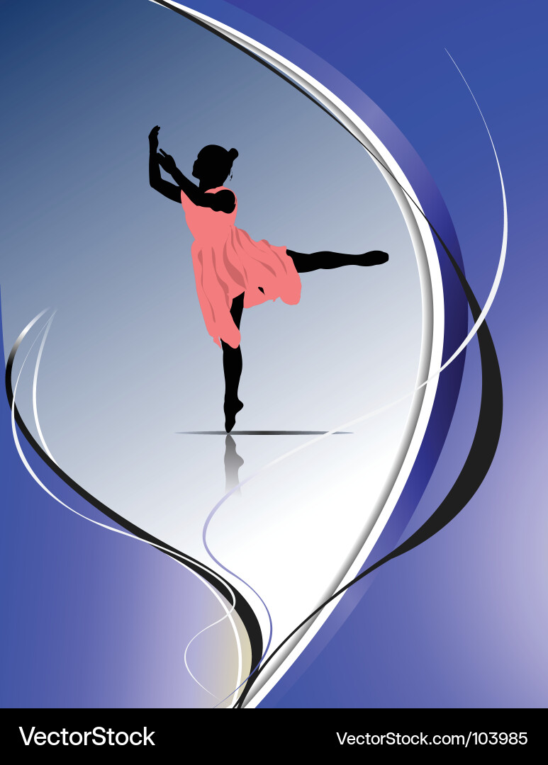 Ballet Dancer in Dynamic Pose Vector Image