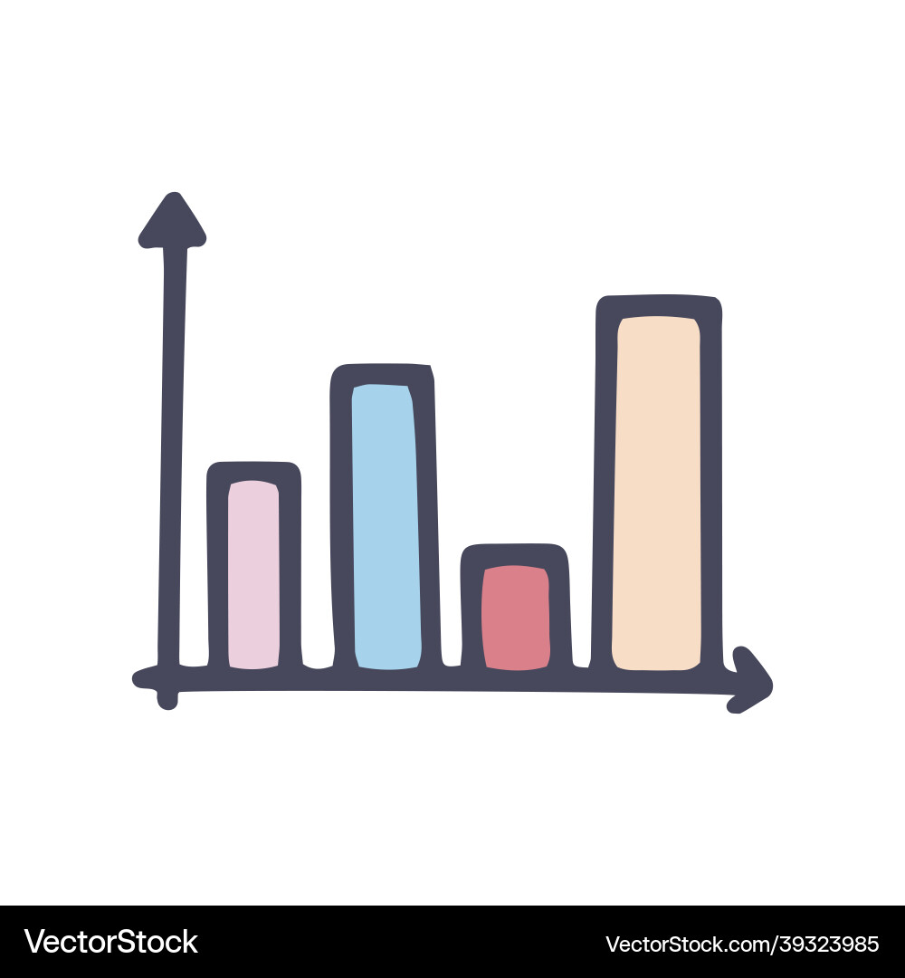Chart color doodle simple icon design Chart color doodle simple icon design vector image