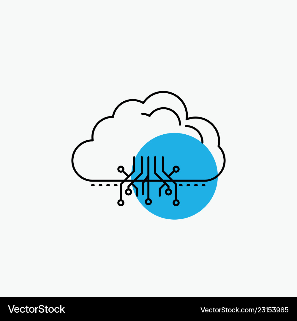 Cloud computing data hosting network line icon Cloud computing data hosting network line icon vector image