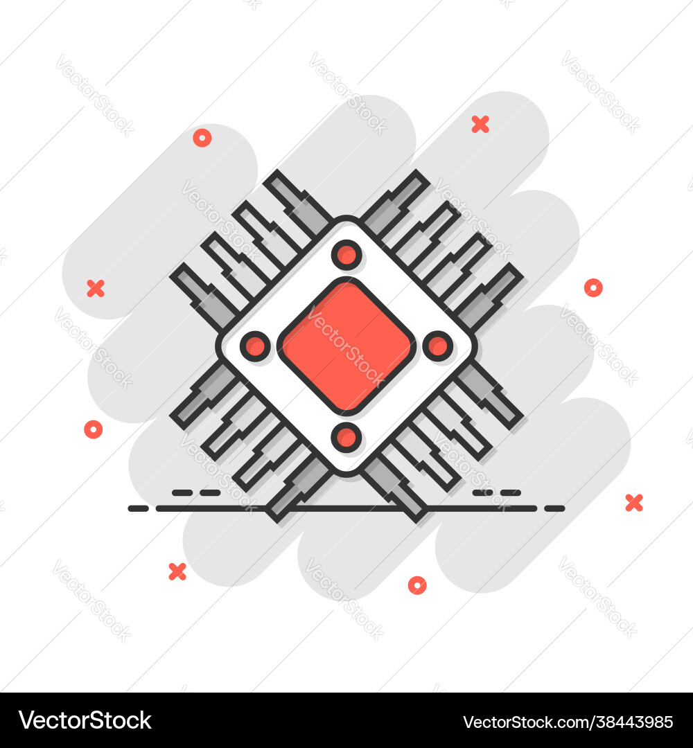 Computer cpu icon in flat style circuit board Computer cpu icon in flat style circuit board vector image