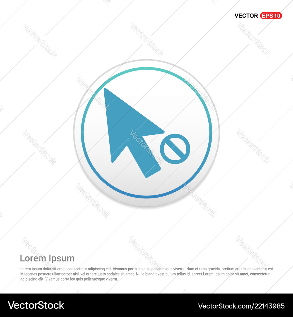 Cursor icon - white circle button Cursor icon - white circle button vector image