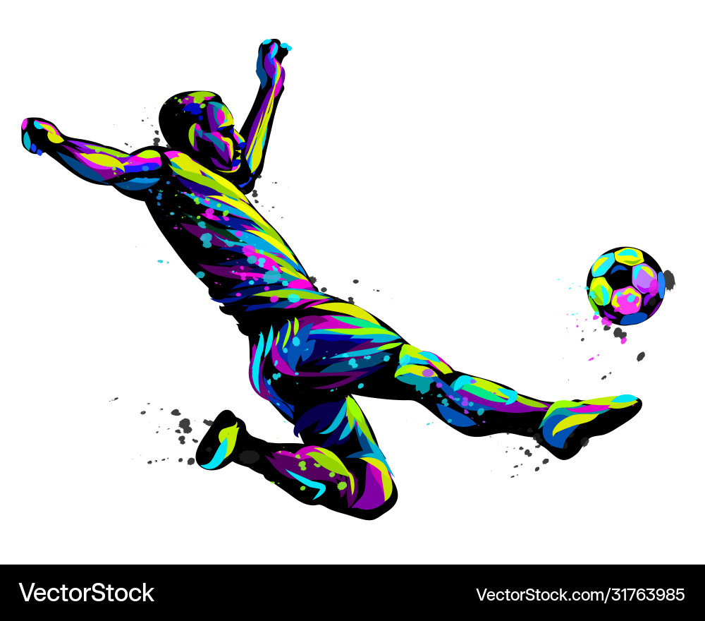 Dynamic Footballer in Action vector image