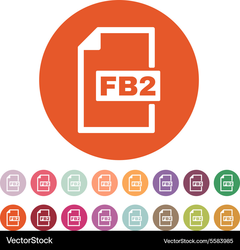 Fb2 icon file format symbol flat Vector Image