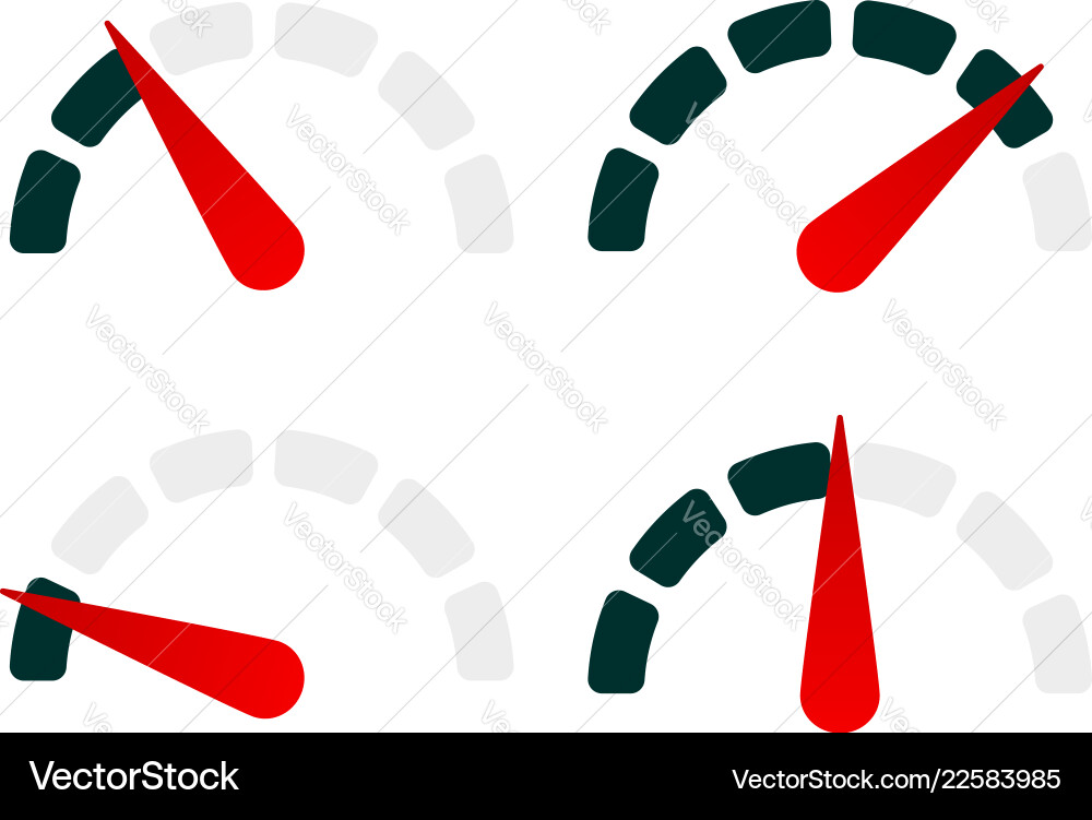 Gauge level-indicator symbol set from low to high Gauge level-indicator symbol set from low to high vector image