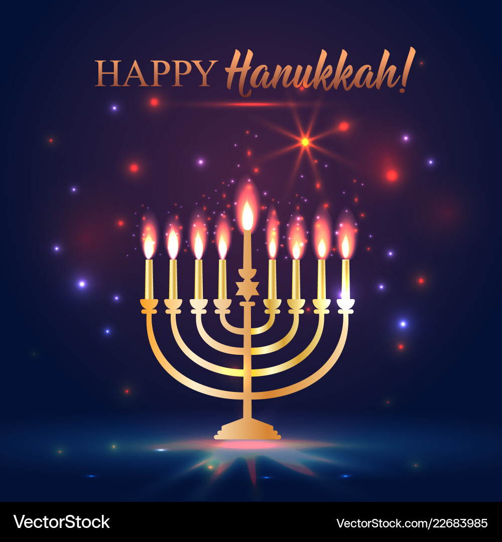 Glücklich hanukkah glänzenden Hintergrund mit menorah Glücklich hanukkah glänzenden Hintergrund mit menorah vektorbild