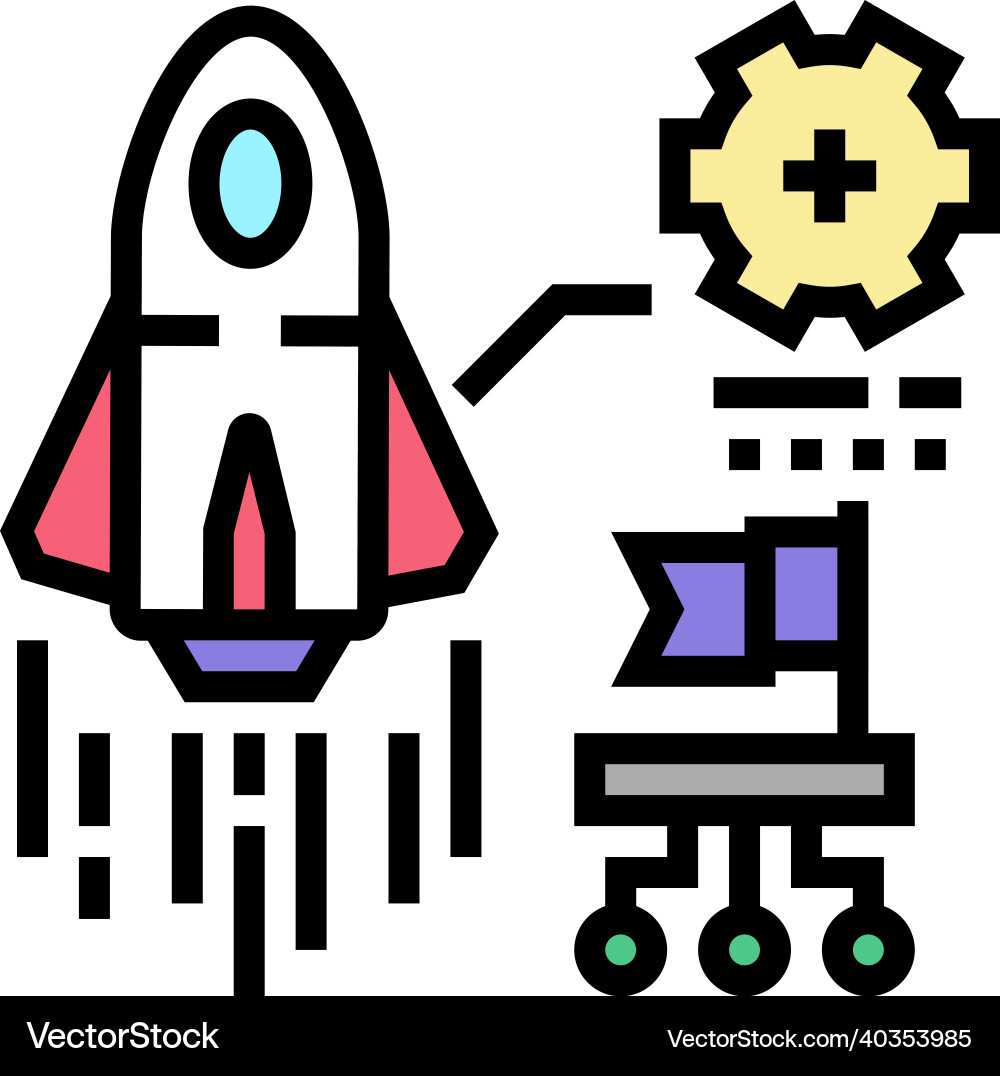 Launch startup color icon Launch startup color icon vector image