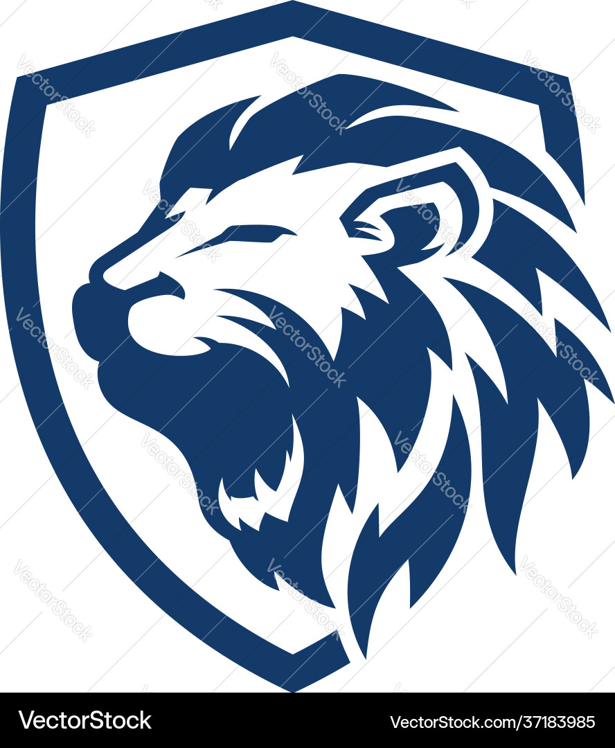 Lion Head Emblem Logo Vector Image