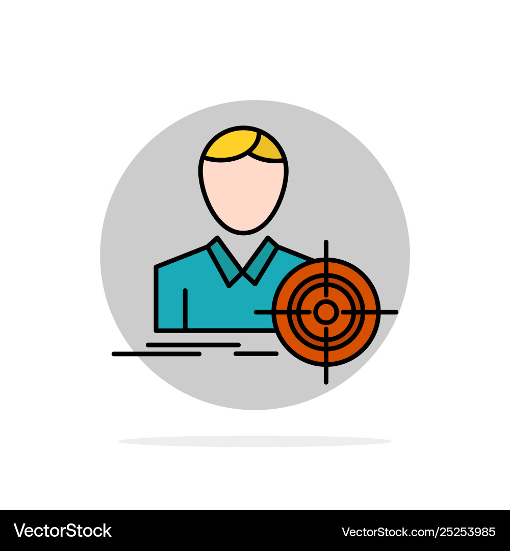 Man focus target goal abstract circle background Vector Image
