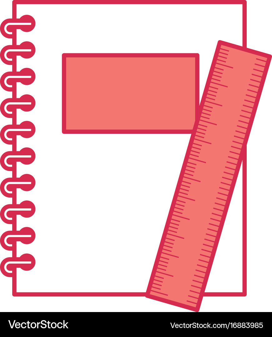 Notebook school with rule vector image