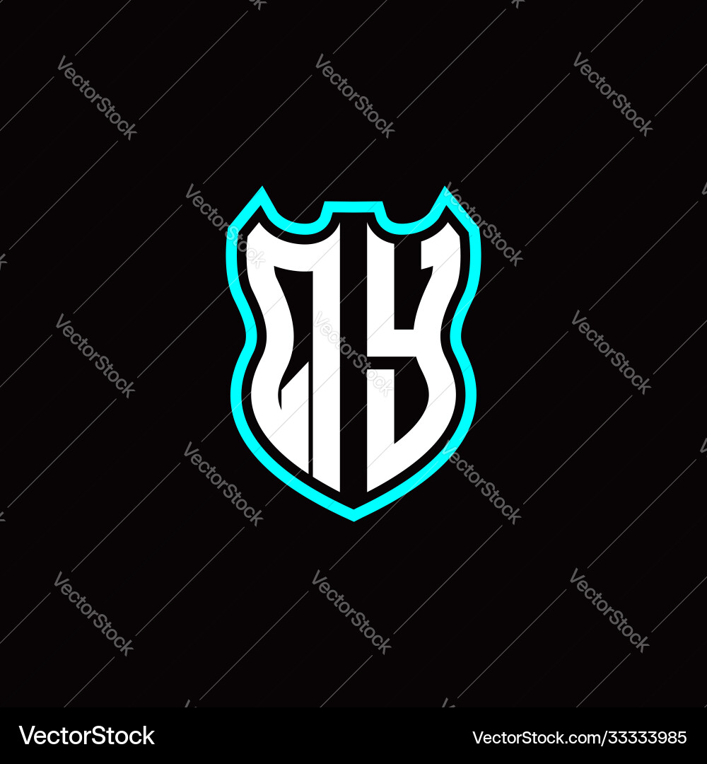 Q y initial logo design with shield shape Q y initial logo design with shield shape Vector Image