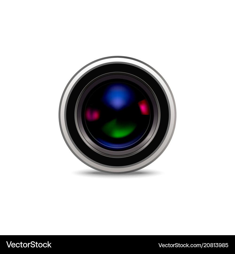 Realistic detailed 3d camera lens Realistic detailed 3d camera lens vector image