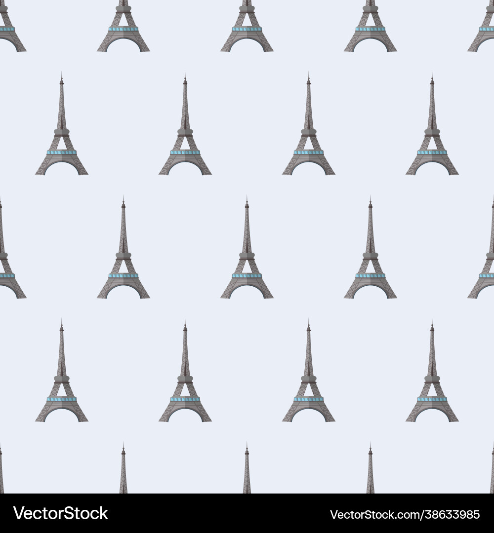 Seamless pattern with eiffel tower endless Seamless pattern with eiffel tower endless vector image