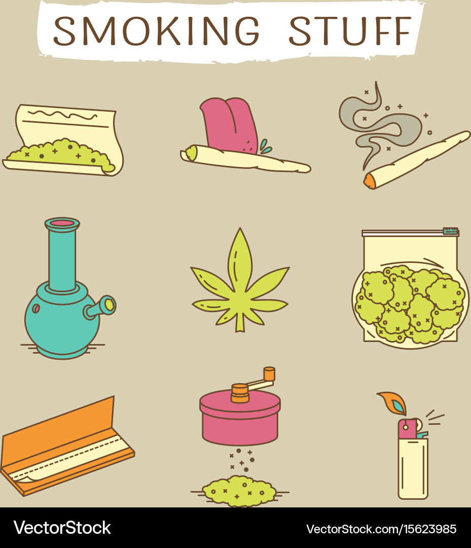Set of icons in thin line style vector image