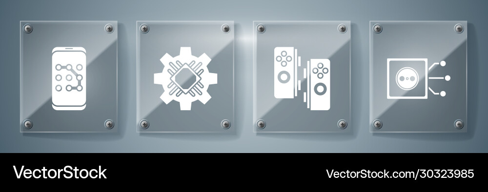 Set remote control gamepad processor and mobile Set remote control gamepad processor and mobile vector image