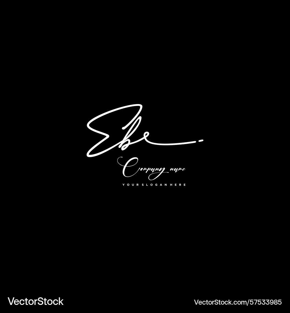 Signature style initial logos initials logo Signature style initial logos initials logo Vector Image