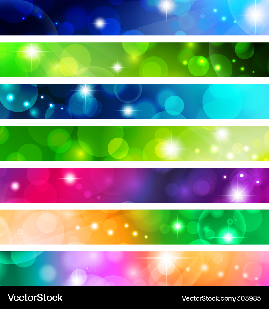 Sparkling Celestial Banner Set Vector Image