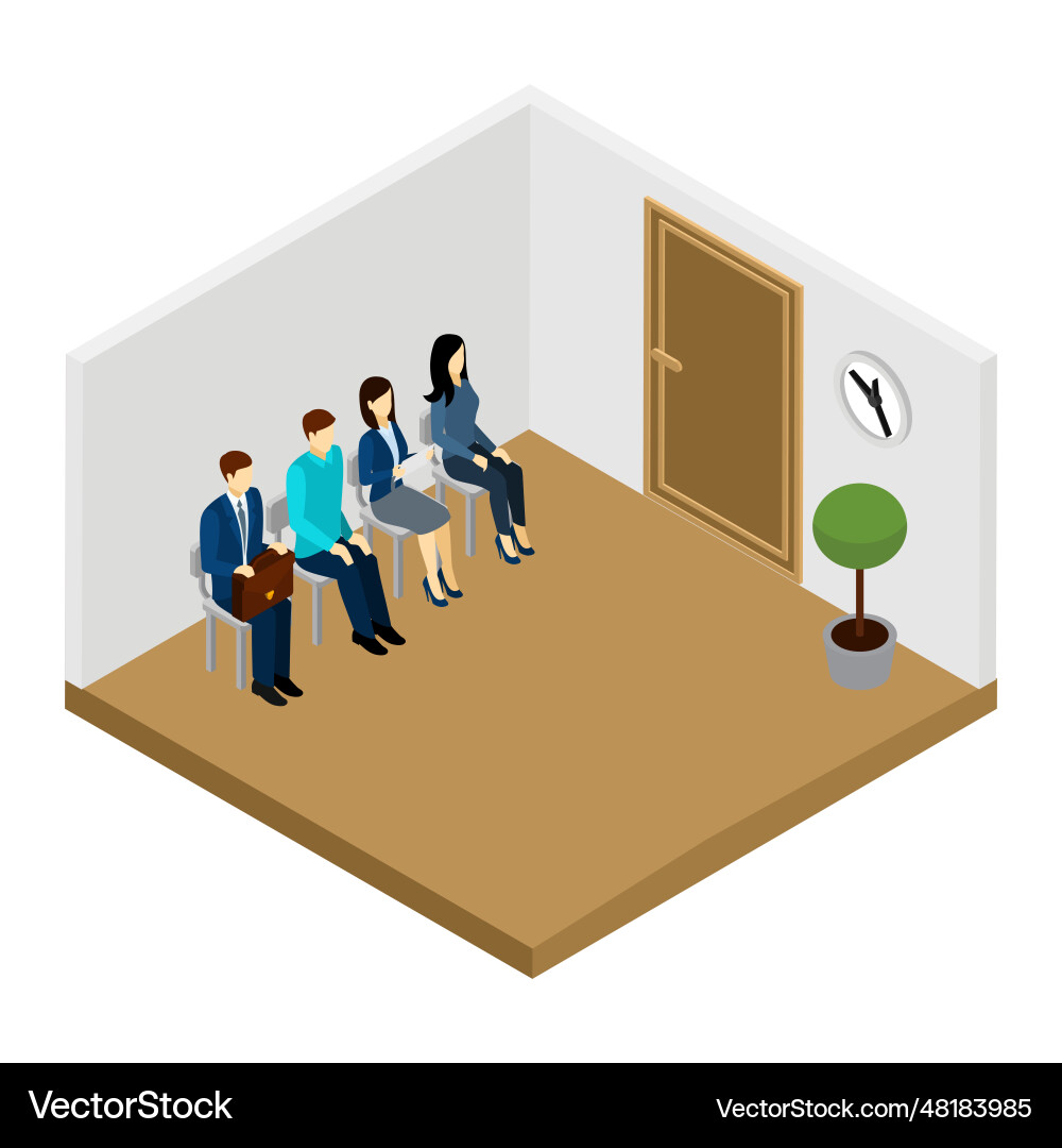 Waiting for interview Waiting for interview Vector Image
