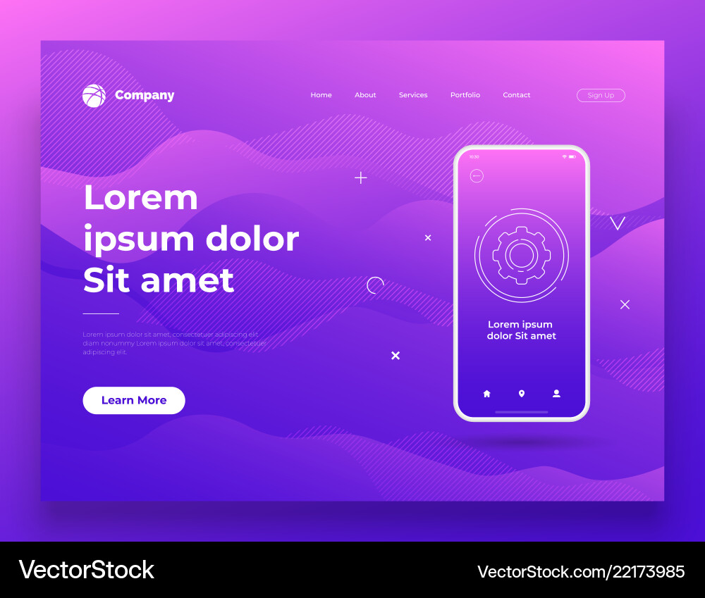 Website Background & UI Elements vector image