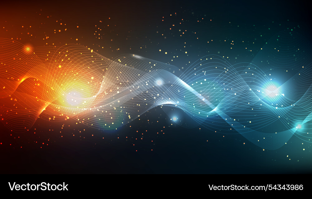 Abstract glowing particles dynamic line waves Abstract glowing particles dynamic line waves vector image