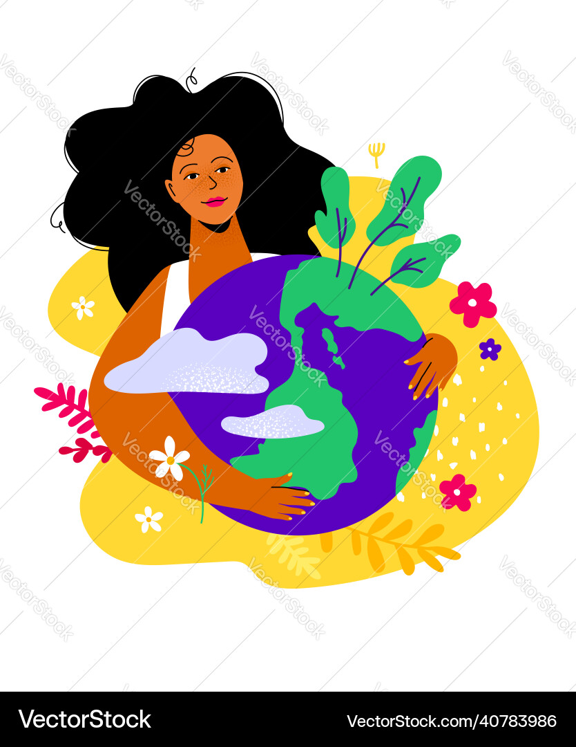 Achten Sie auf den Planeten - buntes flaches Design Achten Sie auf den Planeten - buntes flaches Design vektorbild