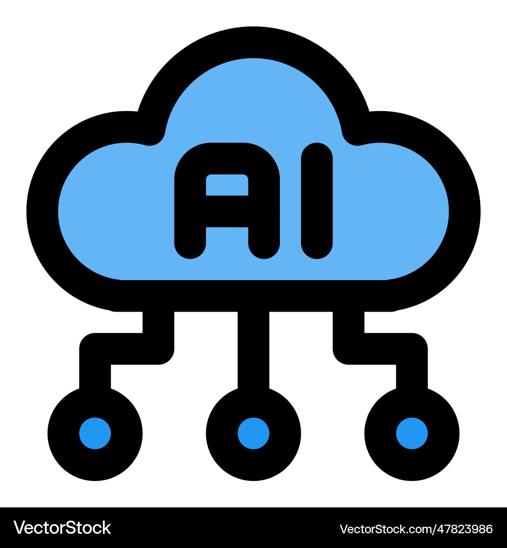 Ai cloud storage helps to automate complex tasks vector image