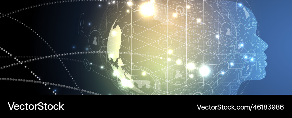 Artificial intelligence technology web background Artificial intelligence technology web background vector image