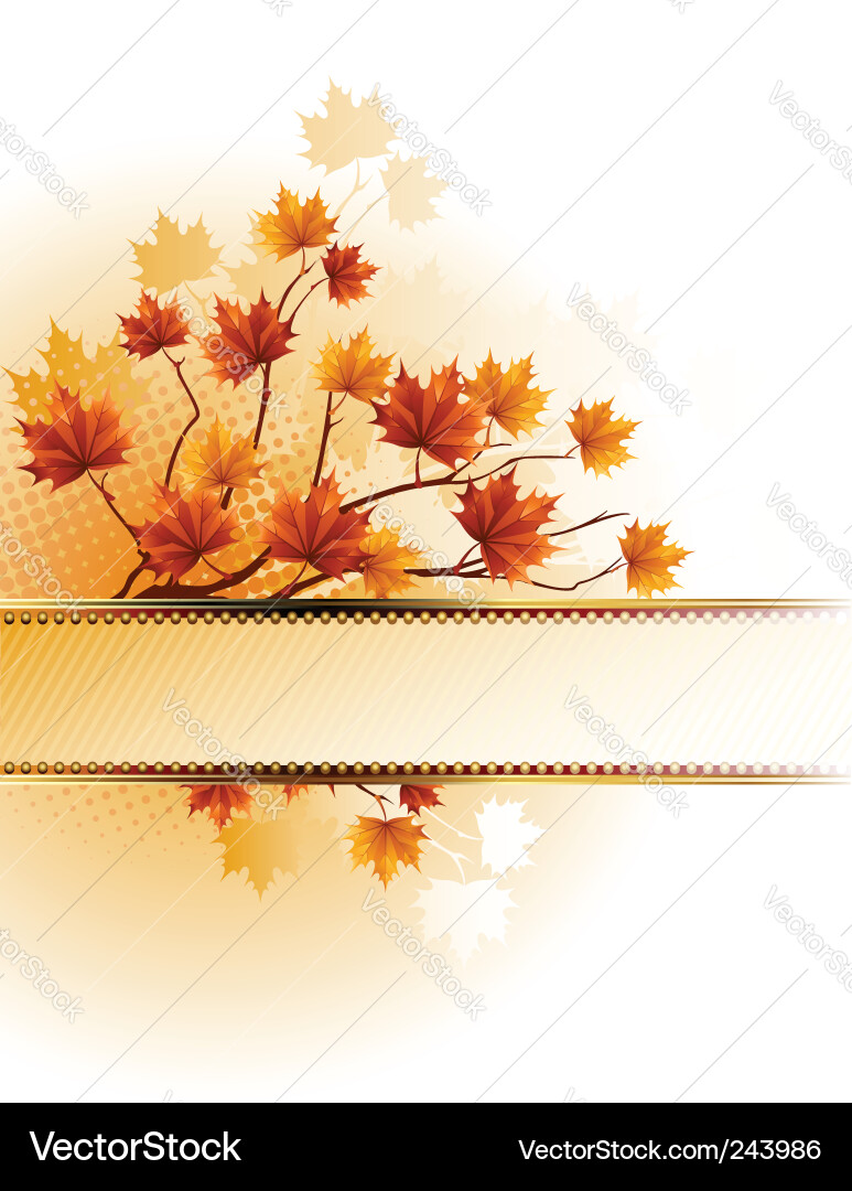Autumn Maple Branch Background Vector Image