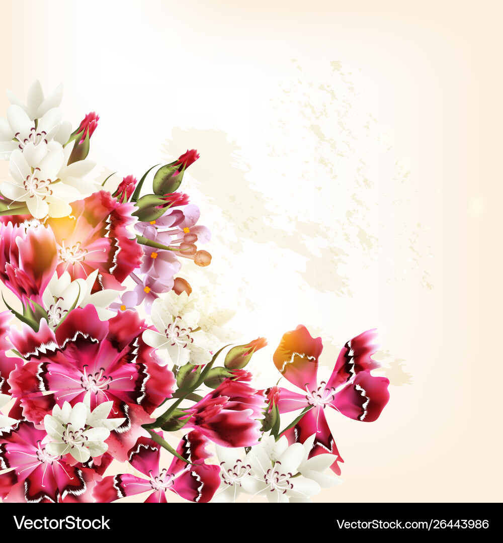 Beautiful background with pink flowers Beautiful background with pink flowers Vector Image