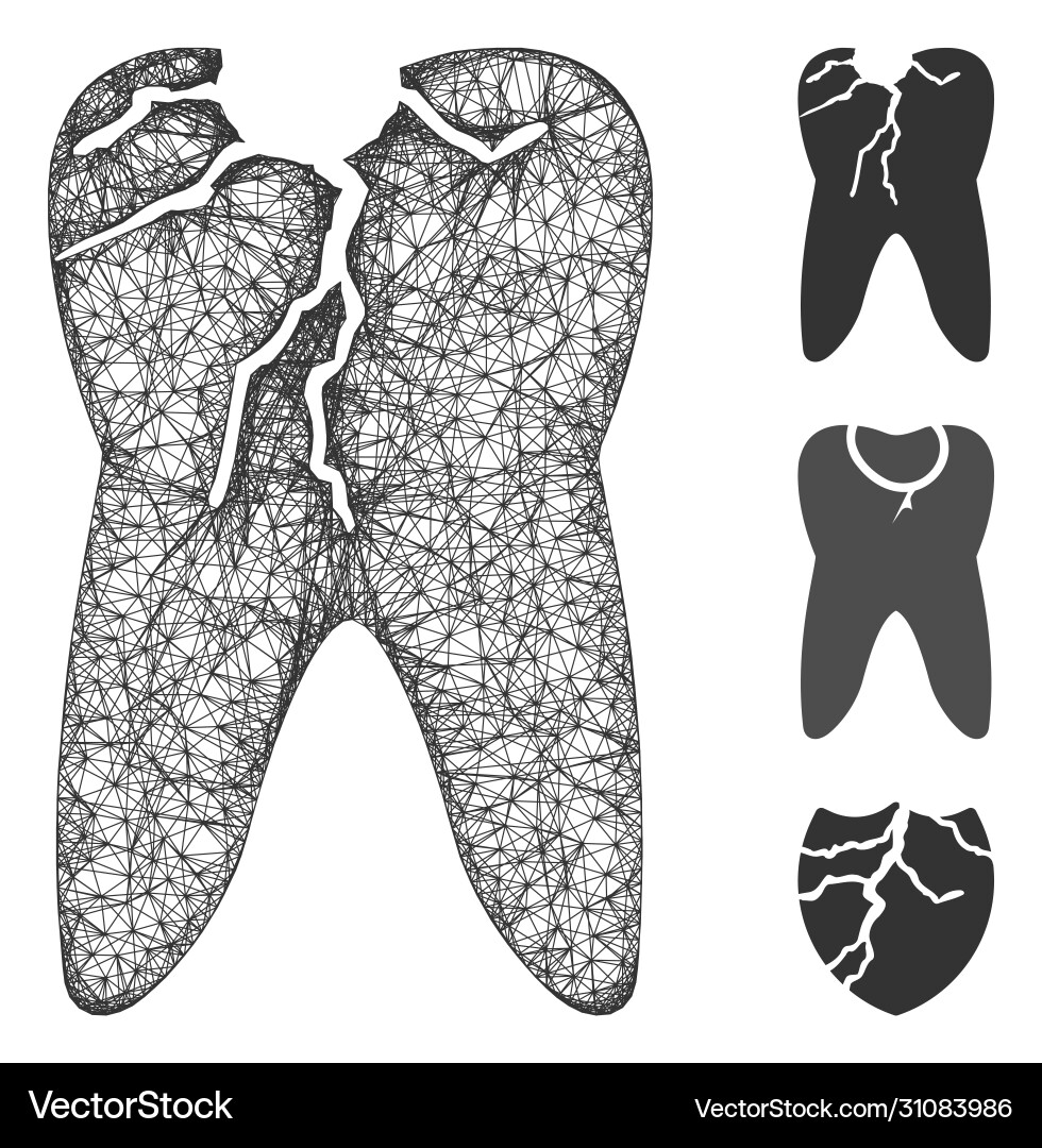 Caries polygonal web mesh Caries polygonal web mesh vector image