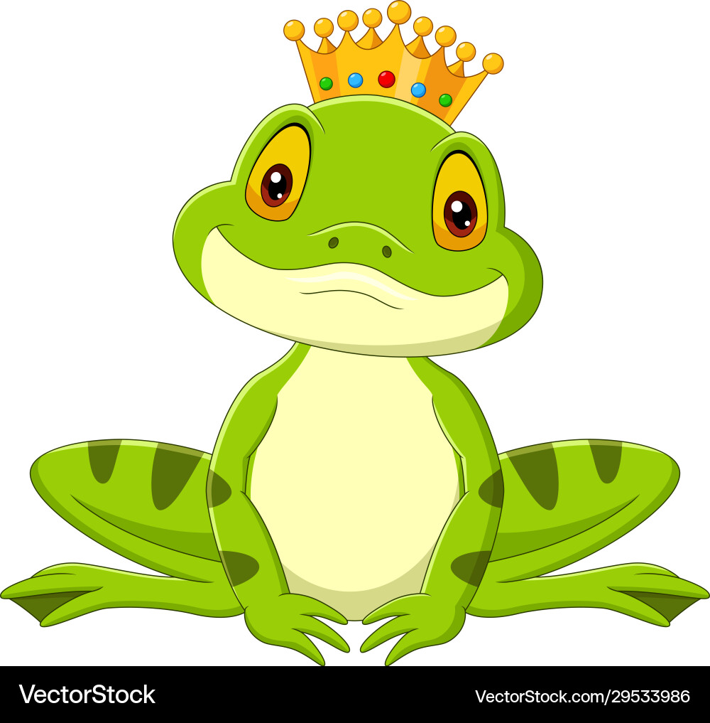 Cartoon glücklicher König Frosch auf weißem Hintergrund Cartoon glücklicher König Frosch auf weißem Hintergrund vektorbild