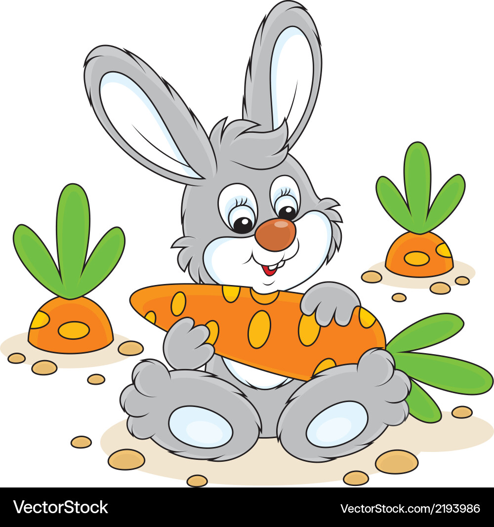 Cute Rabbit with a Carrot Royalty Free Vector Image